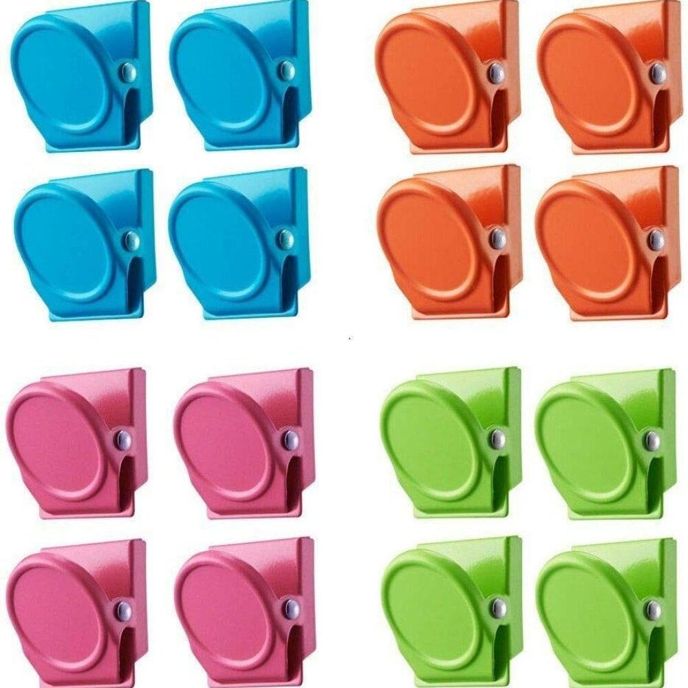 16 Piece Magnetic Clips Metal Refrigerator Magnet Fridge Whiteboard Note New